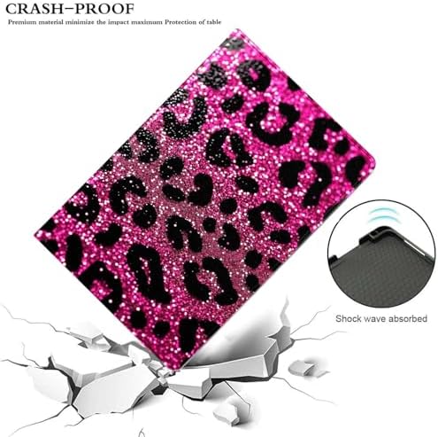 for Samsung Galaxy Tab A 10.1 Tablet Case 2016(SM-T580 T585 T587, Not for 2019 Model),Premium Leather Folio Stand Auto Wake/Sleep,Multiple Viewing Stand,Hot Pink Leopard