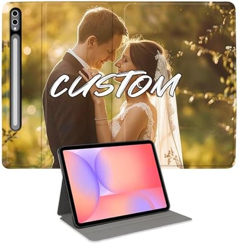 Custom Photo Personalized Flip Case for Samsung Galaxy Tab S10 Plus 12.4 inch(2024),Model Code: SM-X820/X826B, Samsung Galaxy Tablet Customized Picture Text Leather Stand Cover Protective Case