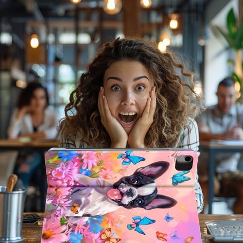 for Samsung Galaxy Tab A 8.0 2017 Model T380/T385 Tablet Case,Auto Wake/Sleep,Adjustable Stand Protective Cover - Cartoon Frog Flower