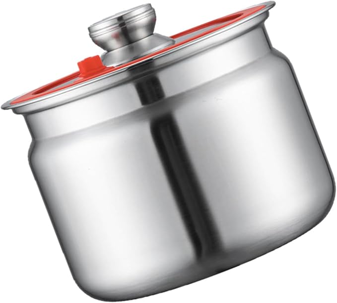 Mekalero Sturdy Stainless Steel Kitchen Storage Jars with Clip Airtights Seal for Preserving Rice Flour Coffee Dry Goods Airtights Container with Clip