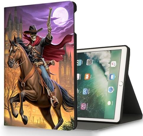 for Microsoft Surface Pro 8-13" 2021 Tablet Case,Auto Wake/Sleep,Adjustable Stand Protective Cover - Skeleton Cowboy Horse