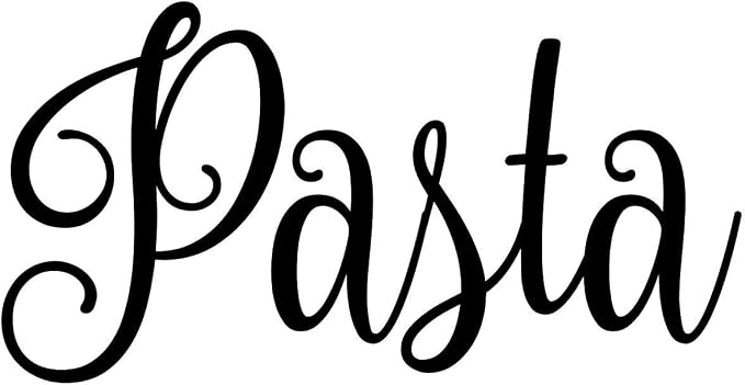 Pasta 4w x 2h Label | Kitchen Pantry Organization | Die Cut Vinyl Decal | Black Fancy Font (Sticker Only)