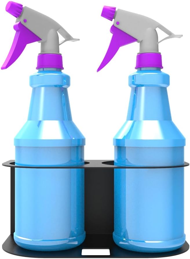 2 Pcs of 2 Spray Bottles Holder Steel Wall Mount | Storage Organizer for All-Purpose at Garage and Home (SBH-2B2Pcs)