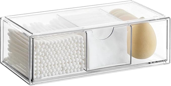 Practical Storage Container with Dividers Functional Stackable Drawer Storage Container for Beauty and Jewelry Beauty Product Box