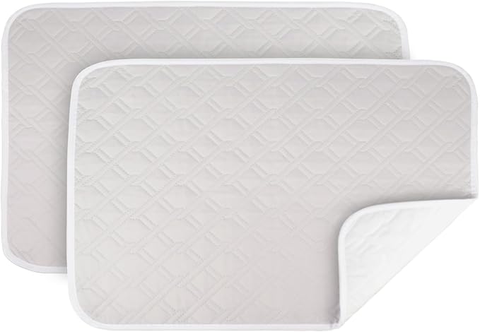 2 Pack Guinea Pig Cage Liners, 28" x 20" Washable Guinea Pig Pee Pads, Reusable Super Absorbent Non-Slip Training Mat Bedding for Small Animals - Hamster, Rabbit, Chinchilla, Rat (Gray)