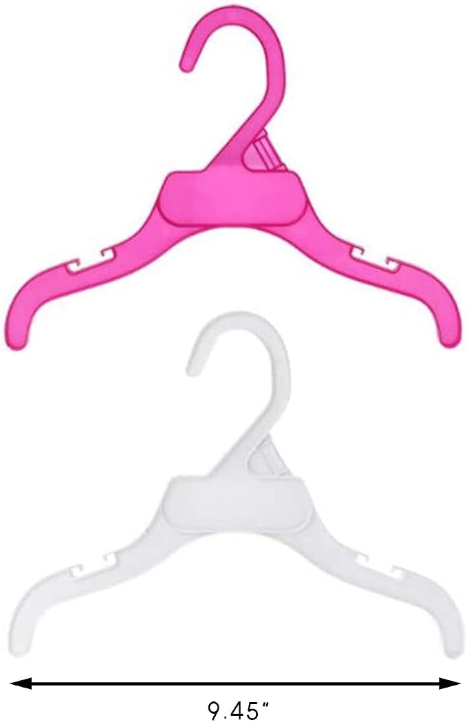 NACOCO 10pcs Pink Plastic Dog Puppy Pet Clothes Hanger (Set of 10) (Red,L)