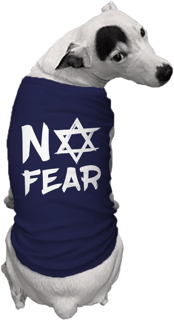 No Fear Star of David - Stand with Israel Dog Shirt (Navy, 2X-Large)
