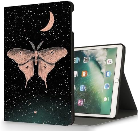 for Microsoft Surface Pro X/Pro X Plus-13 2019/2020/2021/2024 Tablet Case,Auto Wake/Sleep,Adjustable Stand Protective Cover - Moth Starry Sky