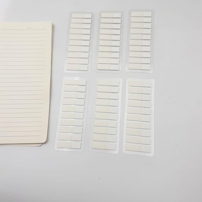 120 Counts White Clear PET Label Writable PET Page Marker Bookmarks Adhesive Notes 44x11MM Labelling Sticker for Binder Reading Notes Organizers