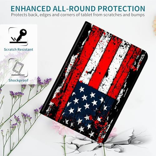 Case for Samsung Galaxy Tab A 10.1" 2016 SM-T580/T585/T587, 360 Degree Rotating Stand with Multi-Angle Vertical & Horizontal Viewing Shockproof Shell for Women Men, Vintage Black Flag