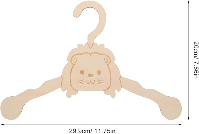 Toyvian 10pcs Wooden Puppy Clothes Hanger with Cartoon Animal Shape, Beige Dog and Cat Clothes Organizer, Small Pet Wardrobe Rack that Prevents Wrinkles and Keeps Apparel Neat