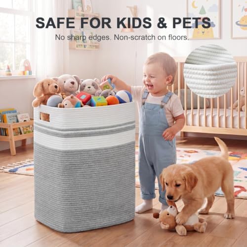 OIAHOMY 91L Laundry Hamper, XXXLarge Collapsible Laundry Basket Gray