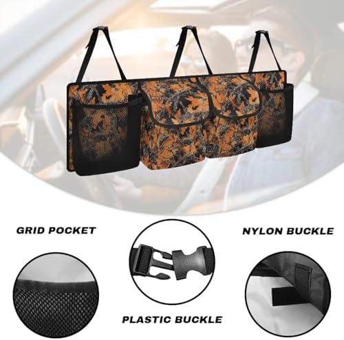 Tree Branch Hanging Trunk Organizer Car Back Seat Storage with 4 Large Pockets Foldable Automotive Interior Accessories for Sedans MPV SUV Jeep Trucks Van
