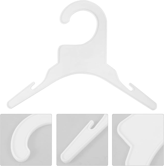 10pcs Small Plastic Pet Clothes Hangers Dog Drying Rack for Small Dogs and Cats White Clothes Hanging Organizer for Pet Apparel Storage