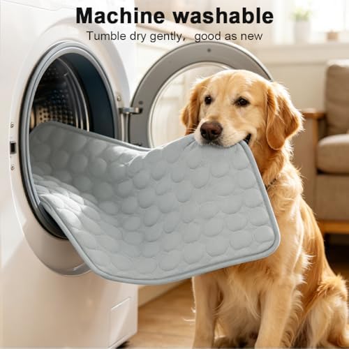 2026 Arc-Chill Upgraded Dog Cooling Mat Q-Max>0.4 Pet Cooling Pad | Non-slip Dog Bed Mats Washable Cooling Mat for Dogs Cats Instant Cool Relief for Indoor Floor Sofa, Outdoor Garden& Car Seats