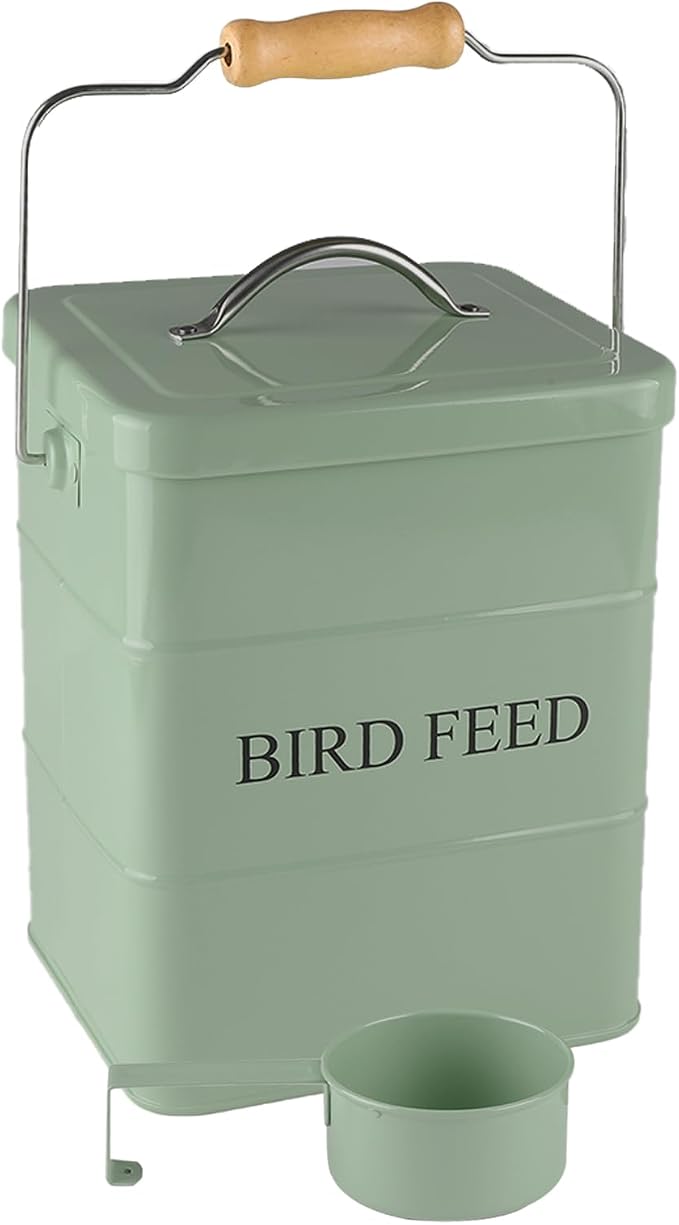 Geyecete Bird Feeder,Bird Food Jar Pet Food Storage Airtight Food Storage Container-Green