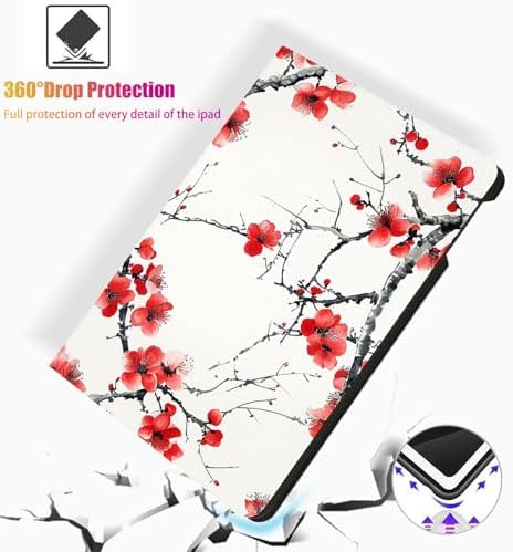 for Microsoft Surface Pro 8-13" 2021 Tablet Case,Auto Wake/Sleep,Adjustable Stand Protective Cover - Plum Blossom