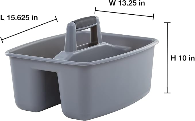 Mighty Tuff Rough and Rugged All-Purpose Cleaning Caddy, Grey/Black 2 Count (CD0170) | Durable organizer for carrying cleaning supplies, tools, and household essentials with a rugged, easy-grip design.