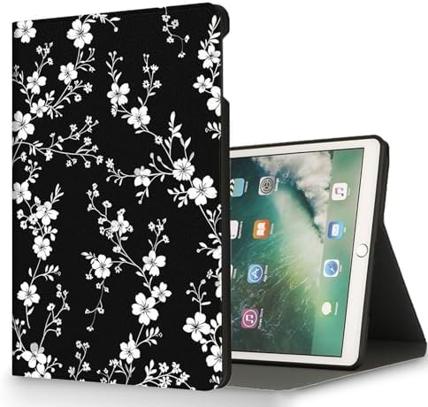 for Microsoft Surface Pro 11/10/9-13" 2024/2022 Tablet Case,Auto Wake/Sleep,Adjustable Stand Protective Cover - Minimalist White Floral