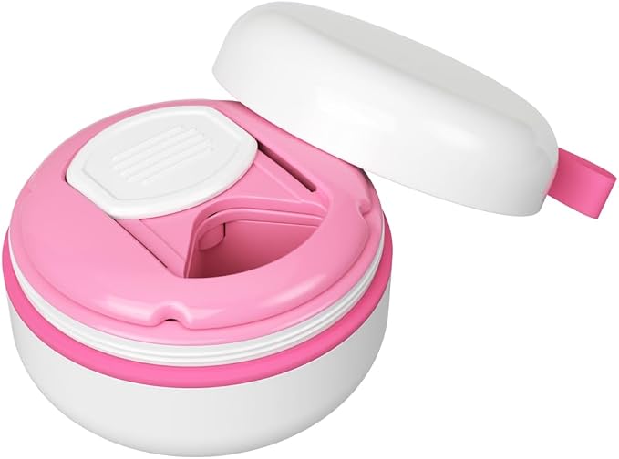 Ezy Dose Mini Vitamin Organizer, Multi Compartments, White & Pink, Small | Portable and Compact Design, Easy Access Sliding Pill Dispenser, Supplement Organizer with Anti-Mix Design, Travel Friendly