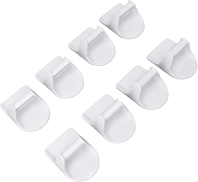 8 Pack Spray Bottle Holder Wall Mount with Strong Adhesive ABS Hanger for Cabinet Organization and Space Saving Storage