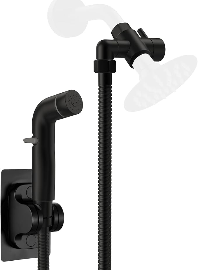 Dog Shower Attachment Metal, YDmeet Pet Shower Attachment for Fast and Clean Pet Bathing and Dog Washing, 83 Inch Hose and Shower Holder, Brass 3-Way Diverter, Adjustable Pet Shower Sprayer, Black