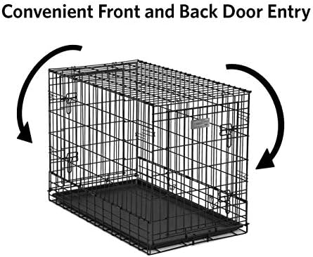 MidWest Homes for Pets Solutions Series Side-by-Side SUV Dog Crate, Double Door Folding Metal Cage Designed to Fit in SUVs & Vans, for Dogs up to 70 Lbs
