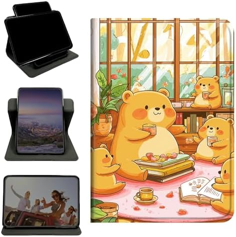 Case for Samsung Galaxy Tab A 8.4" 2020 SM-T307, 360 Degree Rotating Stand with Multi-Angle Vertical & Horizontal Viewing Shockproof Protective Shell for Women Men, Bear Lunch