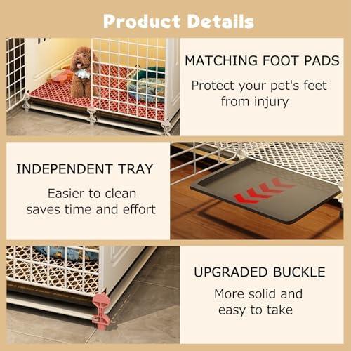 Portable Dog Crate with Wheels and Top Shelving, Easy to Install and Clean, Ideal for Puppy and Small to Medium Dogs, Durable Enclosure for Home or Travel(109 * 49 * 59cm)