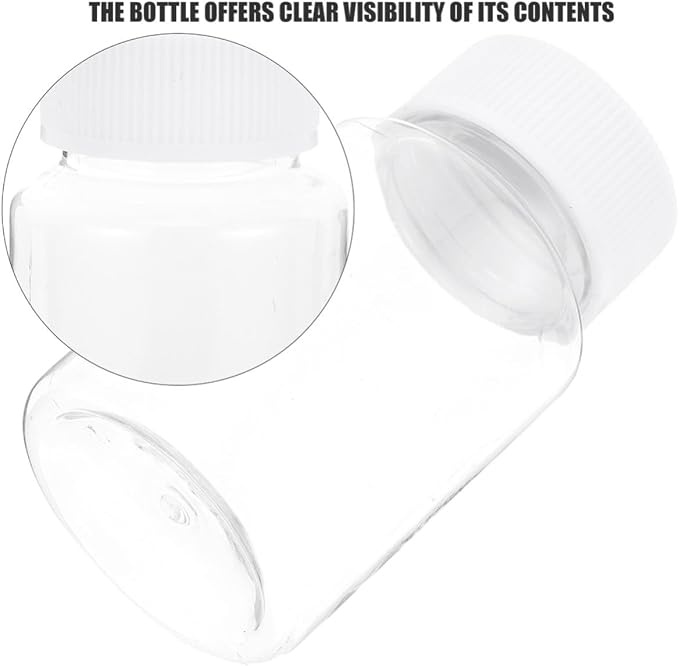 Generic 24pcs Ml Pet Plastic Medicine Bottle with Wide Mouth Opening and Visibility, Travel Pill Organizer Suitable for DIY Projects and Supplement Storage