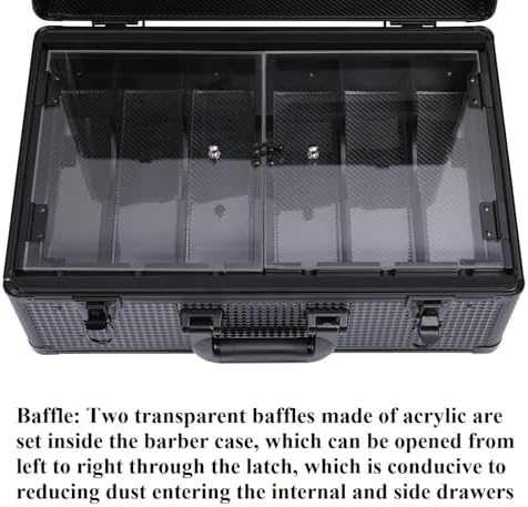 Beauty Salon Barber Case,Hair Stylist Tool Kits Organizer,Professional Barber Travel Carry Case for Hair Scissors Tools Hair Stylist Pet Groome,Barber Carrying Case with Code Lock (Large Black)