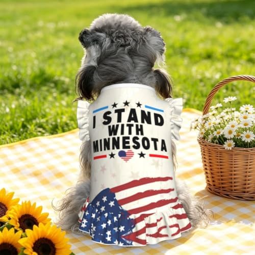 I Stand with Minnesota Cute Dog Dress Pet Dress Puppy Skirt Summer Pet Clothes for Puppy Small Cats Large