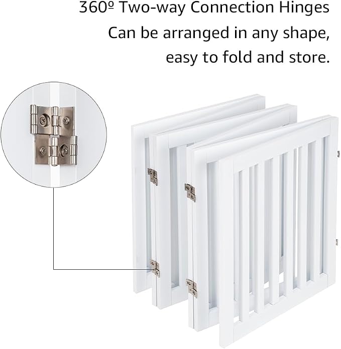 unipaws 120" Extra Wide Pet Gate and Pet Playpen Combination for Dog Cat | 24” Height Free Standing Dog Gate for Doorways, Stairs, Foldable Puppy & Room Divider, Indoor Use