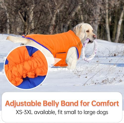 Lelepet Reversible Dog Coat Windproof Dog Puffer Jacket Lightweight Vest