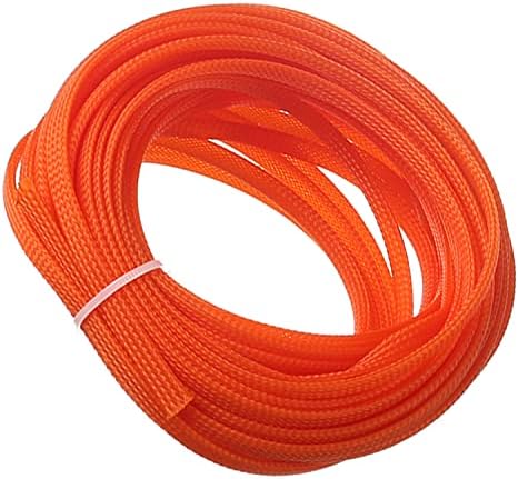 Bettomshin 1Pc 32.8Ft(10m) Cable Management Sleeve, 1/4"(6mm) Width PET Orange Cord Protector, Wire Loom Tube Insulated Split Sleeving for USB Cable Power Cord Organizer Video Cable Hider
