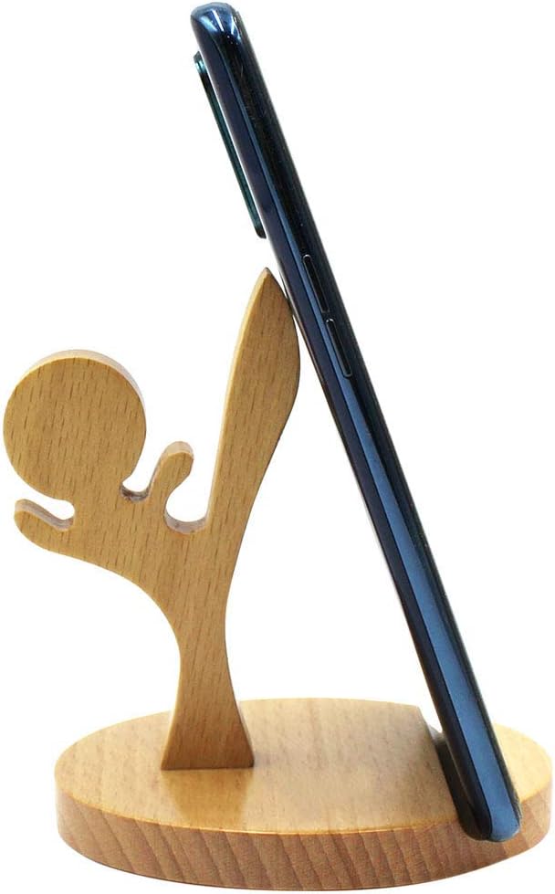 Cartoon Cell Phone Holder Stand Wooden Smartphone Desk Holder for All Mobile Phones Animal Phone Stand Desk Ornament