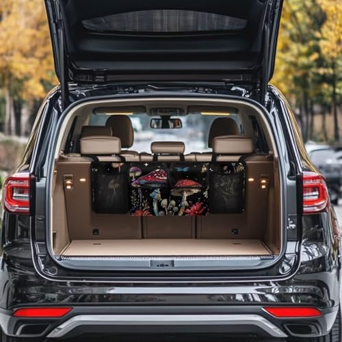 Mushroom Butterfly Car Trunk Organizer Hanging Car Back Seat Storage Bag Collapsible Auto Cargo Bag Auto interior Accessories for Most Sedans SUV Jeep Trucks MPV