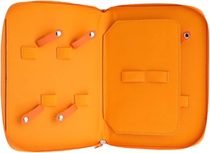 Pet Grooming Tool Storage Case Dog or Cat Grooming Supplies Dog Grooming Bag Portable PU Leather Storage Organizer Suitable for Professional Pet, Orange