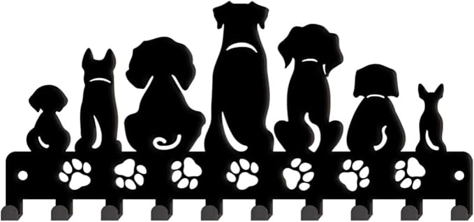 Iron Dog Leash Holder for WallDoorway Hooks, Dog Accessory Holder (QI Zhi GOU BEI Ying)