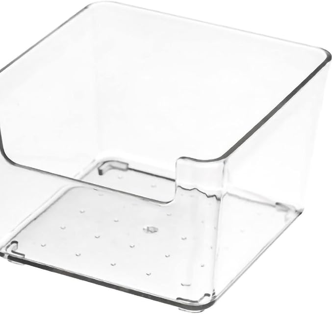Clear PET Drawer Storage Dividers Stackable Transparent Trays for Kitchen Bathroom Office Multi Compartment Drawer Box 8 (Small Square Box)