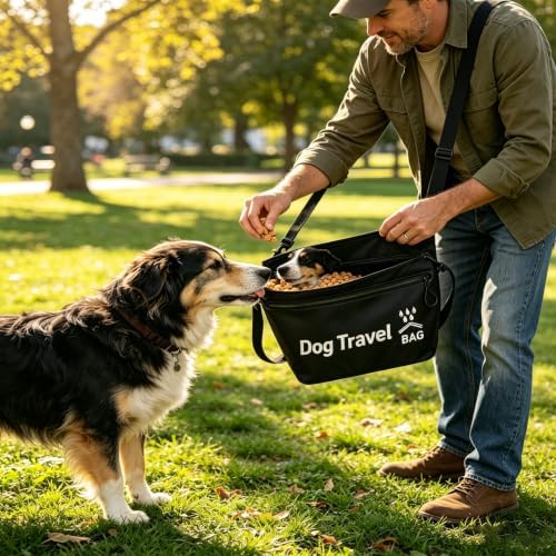 2Pack Dog Food Travel Bag with Collapsible Bowl, 10lb Waterproof BPA-Free Pet Food Storage Container - Airtight, Leakproof, Foldable for Camping, Road Trips, Dog Boarding, Weekend Getaways