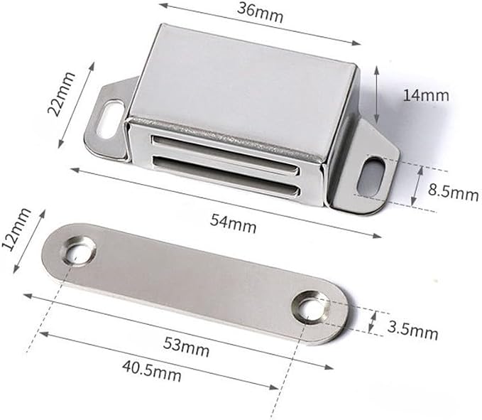 304 Stainless Steel Magnetic Cabinet Latch with 40kg Pull Force, Door Catch for Kitchen Bathroom and RV Use(M)