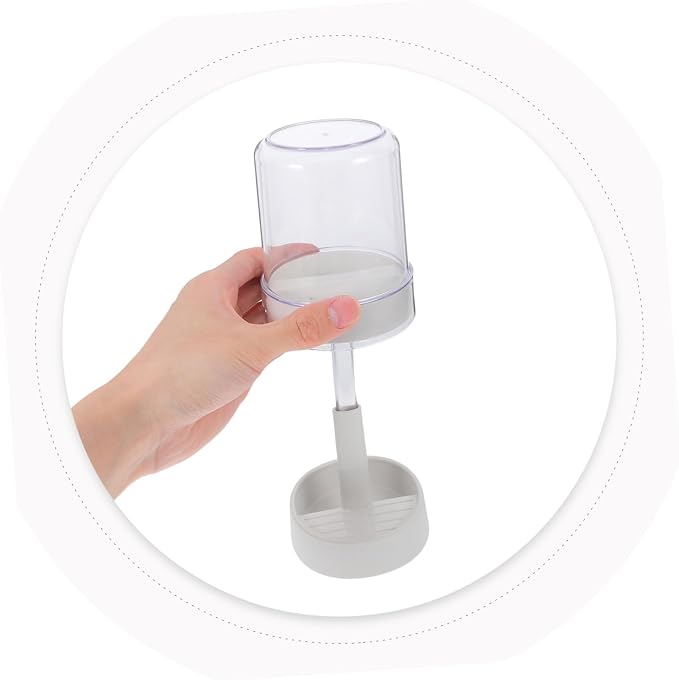 VOSAREA Toothbrush Holder with Covers Slots Toothpaste Storage Rack Organizer for Electric Toothbrushes Design with Rinse Cup Portable Easy to Clean for Bathroom Use