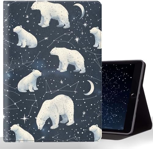 Tablet Case for iPad 10.5 Inch (iPad Air 3/Pro,2017/2019),Shockproof Protective Cover with Stand,Auto Wake/Sleep,Polar Bear Starry Sky