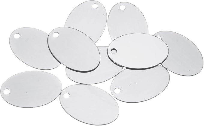 Rebower Aluminum Blank Tags Engraving Metal Stamping Blanks,[for Number Tag, Dog Tag,Pendant Decoration] - 1.5 x 1 Inch/Silver / 25 Pcs