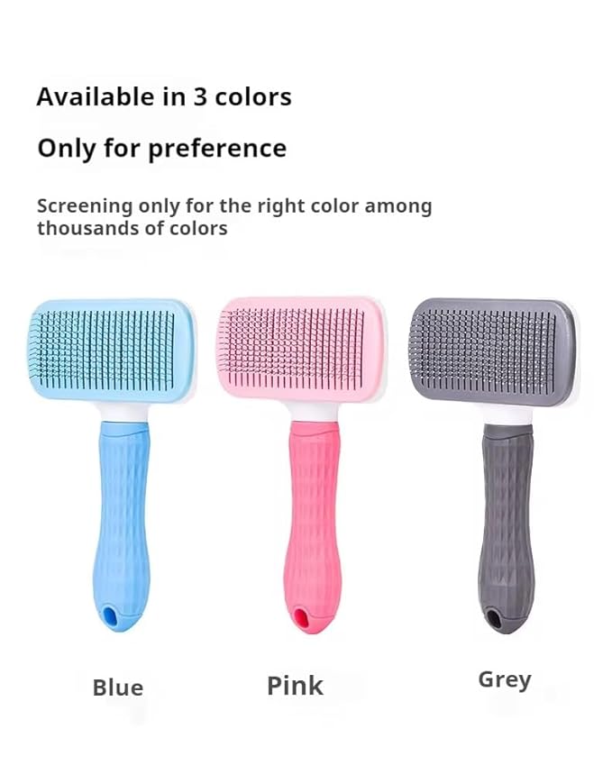We Love Doodles Professional Slicker Brush for Goldendoodles and Long-Haired Dogs, Self-Cleaning Grooming Tool with Ergonomic Handle, Fine Wire Bristles, Blue (Black)