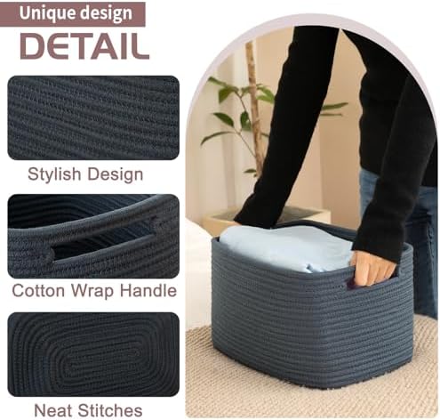OIAHOMY 4 Pack Storage Baskets for Organizing 15L Cube Storage Bins Blue