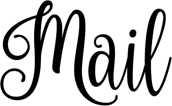 Mail 3.5w x 2h Label | Home Organization | Die Cut Vinyl Decal | Black Fancy Font (Sticker Only)