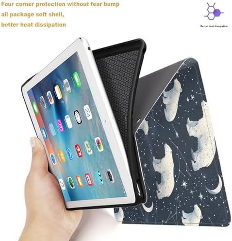 Tablet Case for iPad 10.5 Inch (iPad Air 3/Pro,2017/2019),Shockproof Protective Cover with Stand,Auto Wake/Sleep,Polar Bear Starry Sky