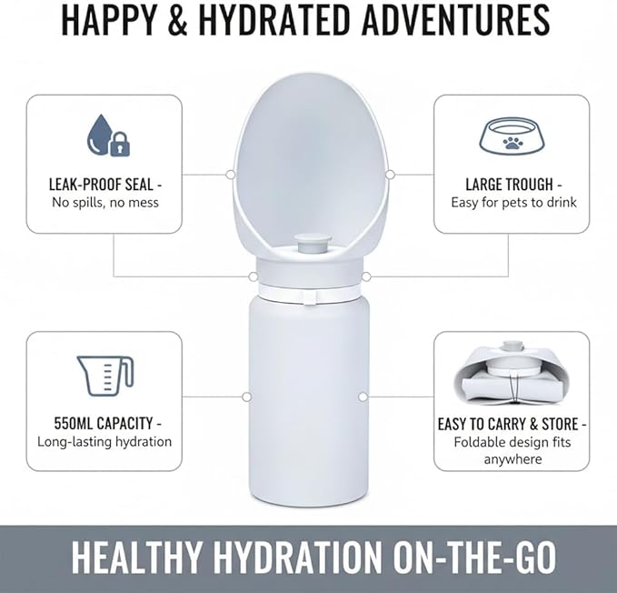 Portable Foldable Pet Dog Water Bottle - Essential for Outdoor Adventures and Daily Walks, One-Click Water Feeding, Ultra-Convenient Space-Saver